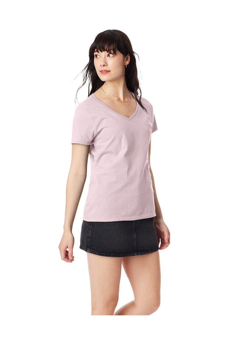 Hanes T-Shirts XS / Pale Pink Hanes S04V: Ladies Nano V-Neck T-Shirt 100% Cotton