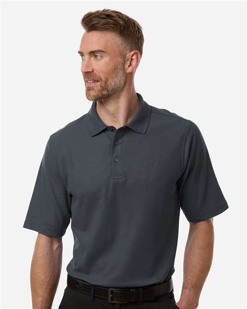 Harriton 13838 S / Dark Charcoal Harriton M105: Men's Maverick CVC Pique Polo