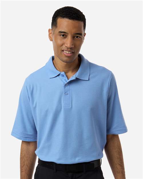 Harriton 13838 S / Light College Blue Harriton M105: Men's Maverick CVC Pique Polo