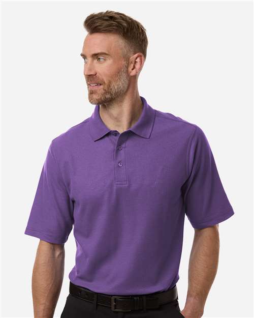 Harriton 13838 S / Team Purple Harriton M105: Men's Maverick CVC Pique Polo