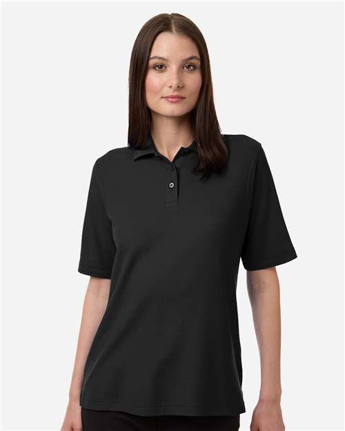 Harriton 13860 XS / Black Harriton M105W: Women's Maverick CVC Pique Polo