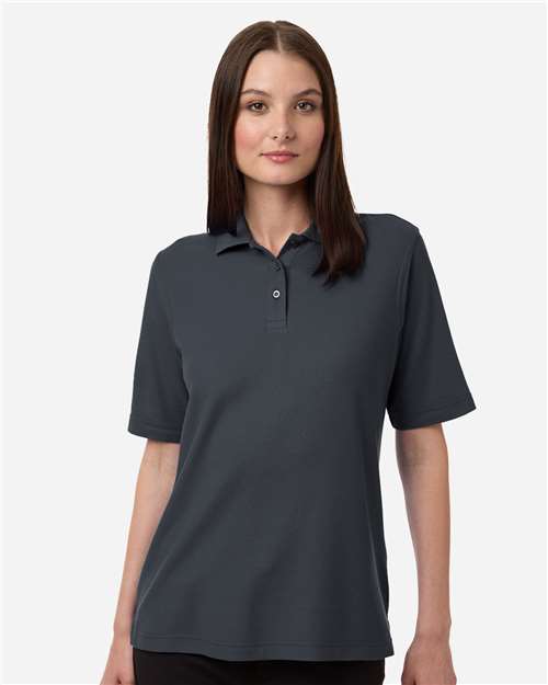 Harriton 13860 XS / Dark Charcoal Harriton M105W: Women's Maverick CVC Pique Polo