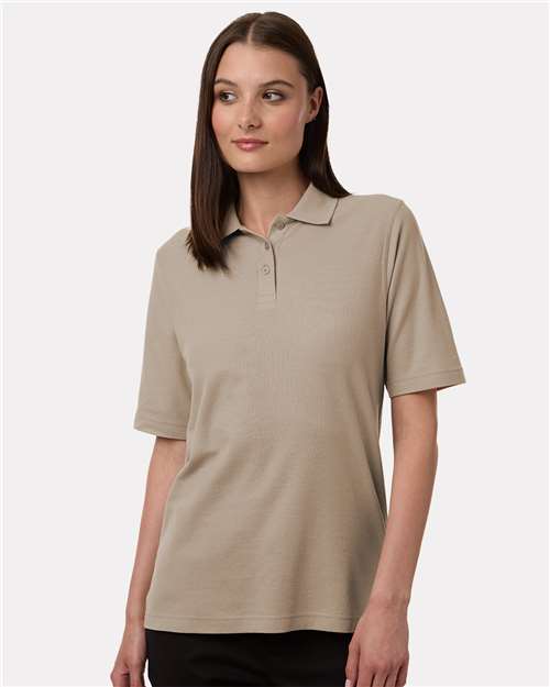 Harriton 13860 XS / Khaki Harriton M105W: Women's Maverick CVC Pique Polo