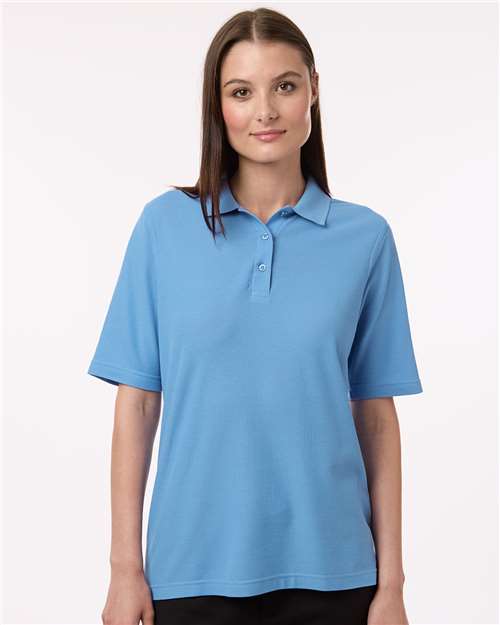 Harriton 13860 XS / Light College Blue Harriton M105W: Women's Maverick CVC Pique Polo