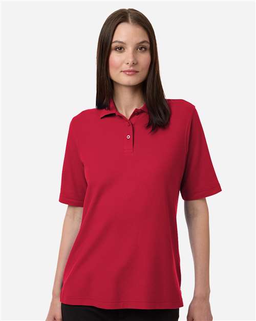 Harriton 13860 XS / Red Harriton M105W: Women's Maverick CVC Pique Polo