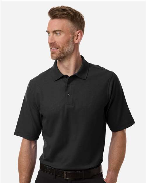 Harriton 13914 LT / Black Harriton M105T: Men's Tall Maverick CVC Pique Polo