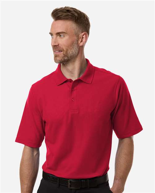 Harriton 13914 LT / Red Harriton M105T: Men's Tall Maverick CVC Pique Polo