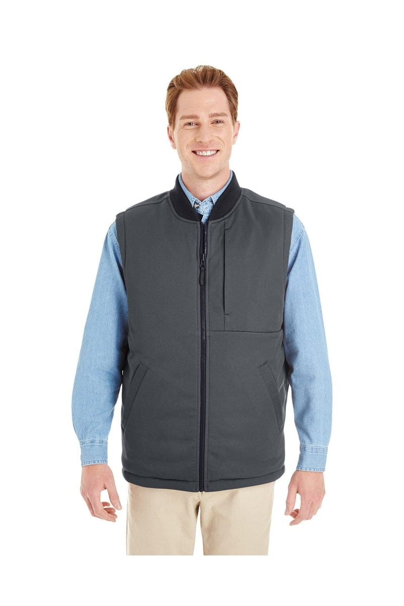 Harriton Outerwear XS / Blk/ Dk Chrcoal Harriton M776: Adult Dockside Interactive Reversible Freezer Vest
