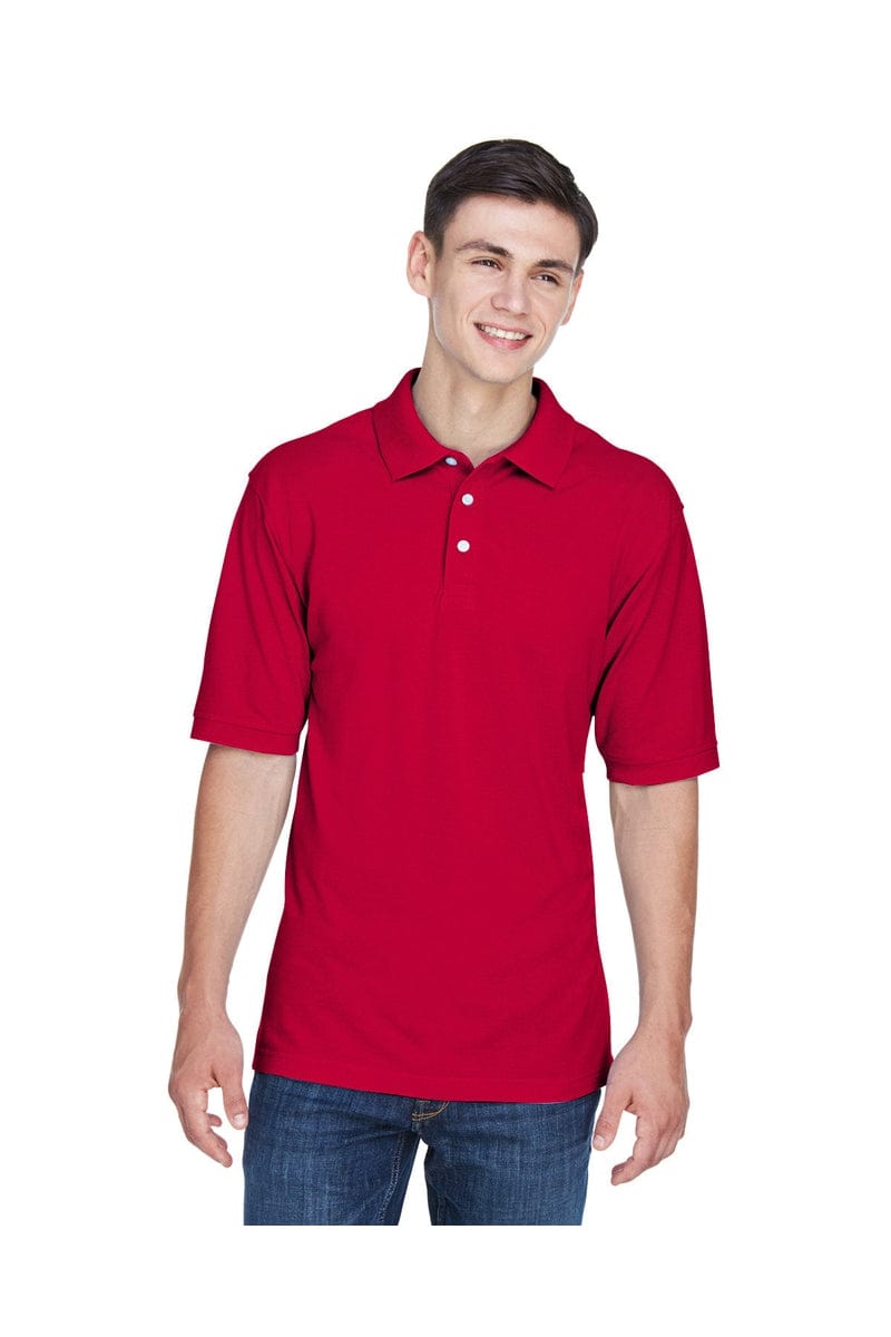 Harriton Polos/Knits 4XL / Red Harriton M265: Men's 5.6 oz. Easy Blend(tm) Polo, Basic Colors
