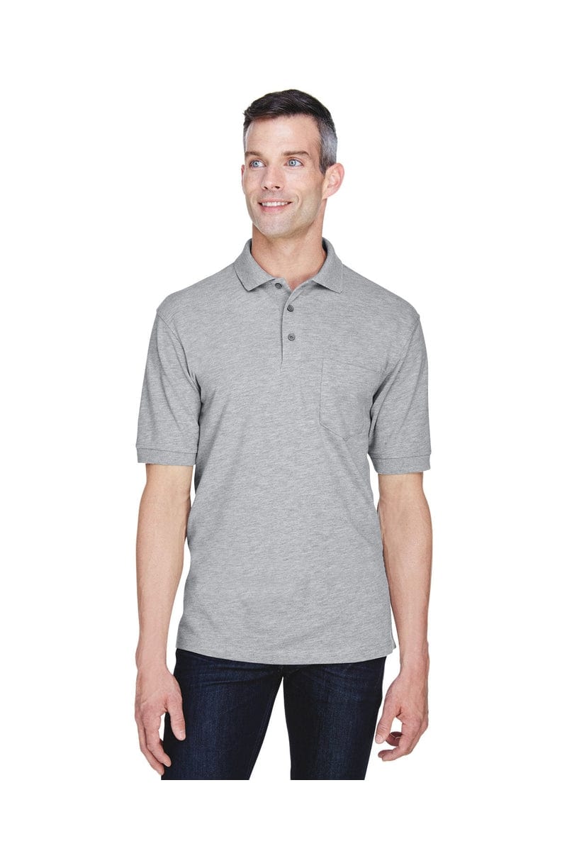 Harriton Polos/Knits S / Grey Heather Harriton M265P: Men's 5.6 oz. Easy Blend(tm) Polo with Pocket
