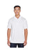 Harriton Polos/Knits S / White Harriton M345: Men's Advantage IL Snap Placket Performance Polo