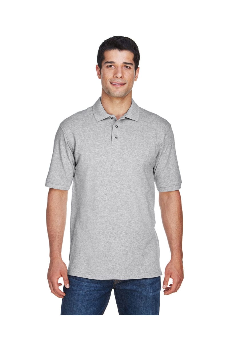 Harriton Polos/Knits XLT / Grey Heather Harriton M200T: Men's Tall 6 oz. Ringspun Cotton Pique Short-Sleeve Polo