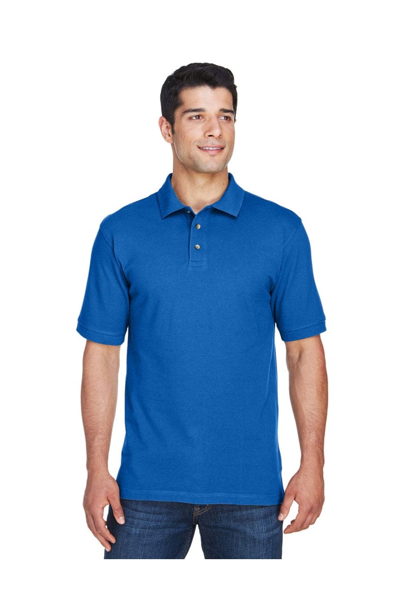 Harriton Polos/Knits XLT / True Royal Harriton M200T: Men's Tall 6 oz. Ringspun Cotton Pique Short-Sleeve Polo