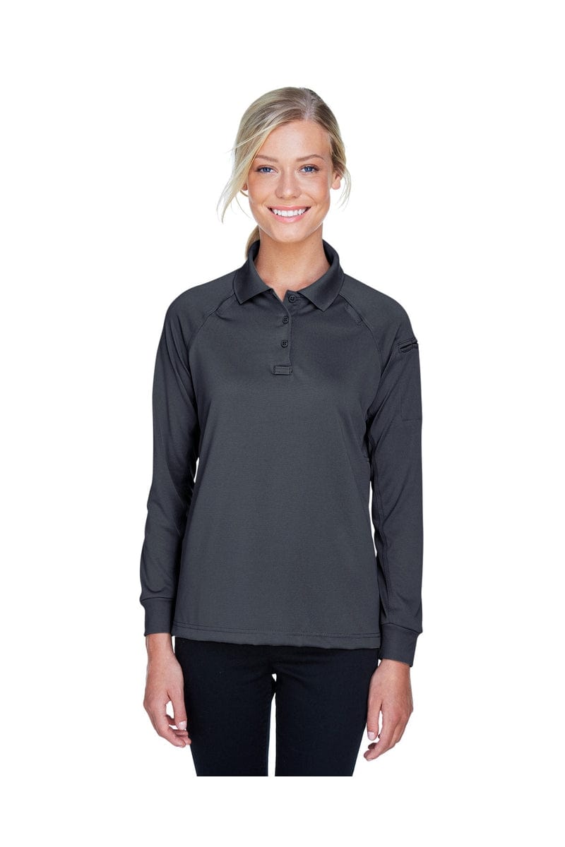 Harriton Polos/Knits XS / Dark Charcoal Harriton M211LW: Ladies' Tactical Long-Sleeve Performance Polo