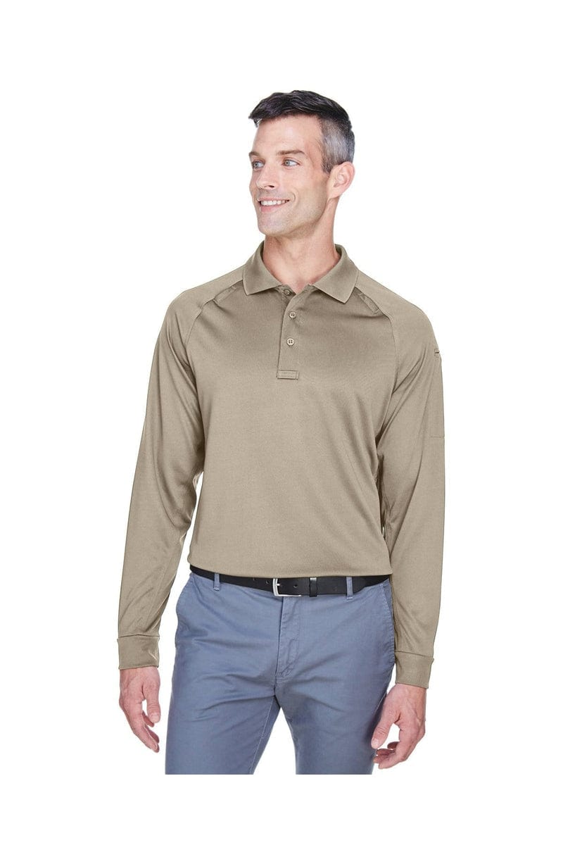 Harriton Polos/Knits XS / Desert Khaki Harriton M211L: Men's Tactical Long-Sleeve Performance Polo