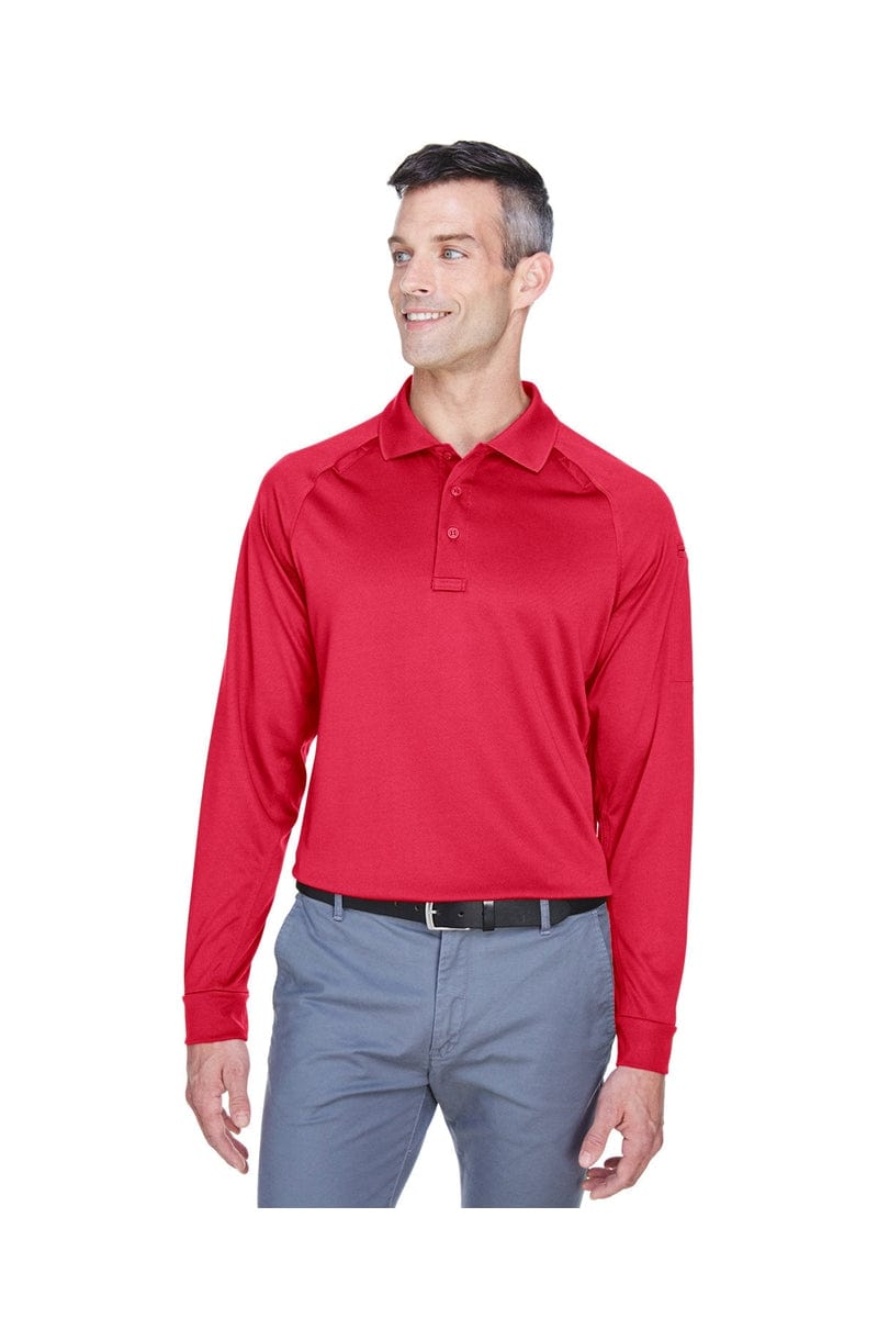 Harriton Polos/Knits XS / Red Harriton M211L: Men's Tactical Long-Sleeve Performance Polo