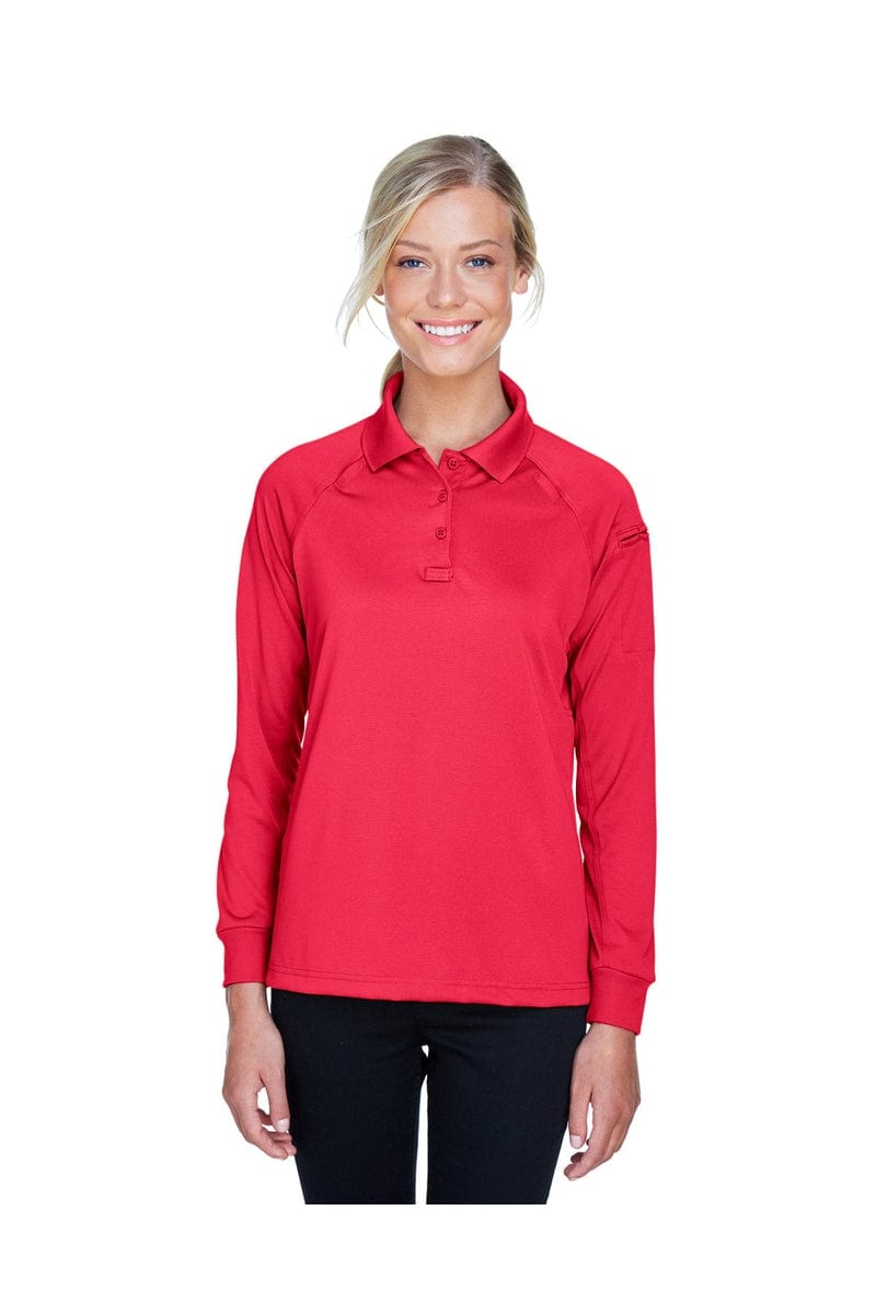 Harriton Polos/Knits XS / Red Harriton M211LW: Ladies' Tactical Long-Sleeve Performance Polo