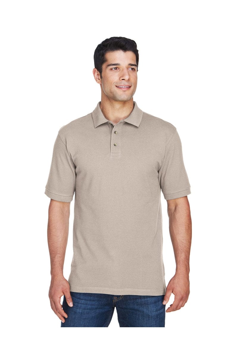 Harriton Polos/Knits XS / Stone Harriton M200: Men's 6 oz. Ringspun Cotton Pique Short-Sleeve Polo