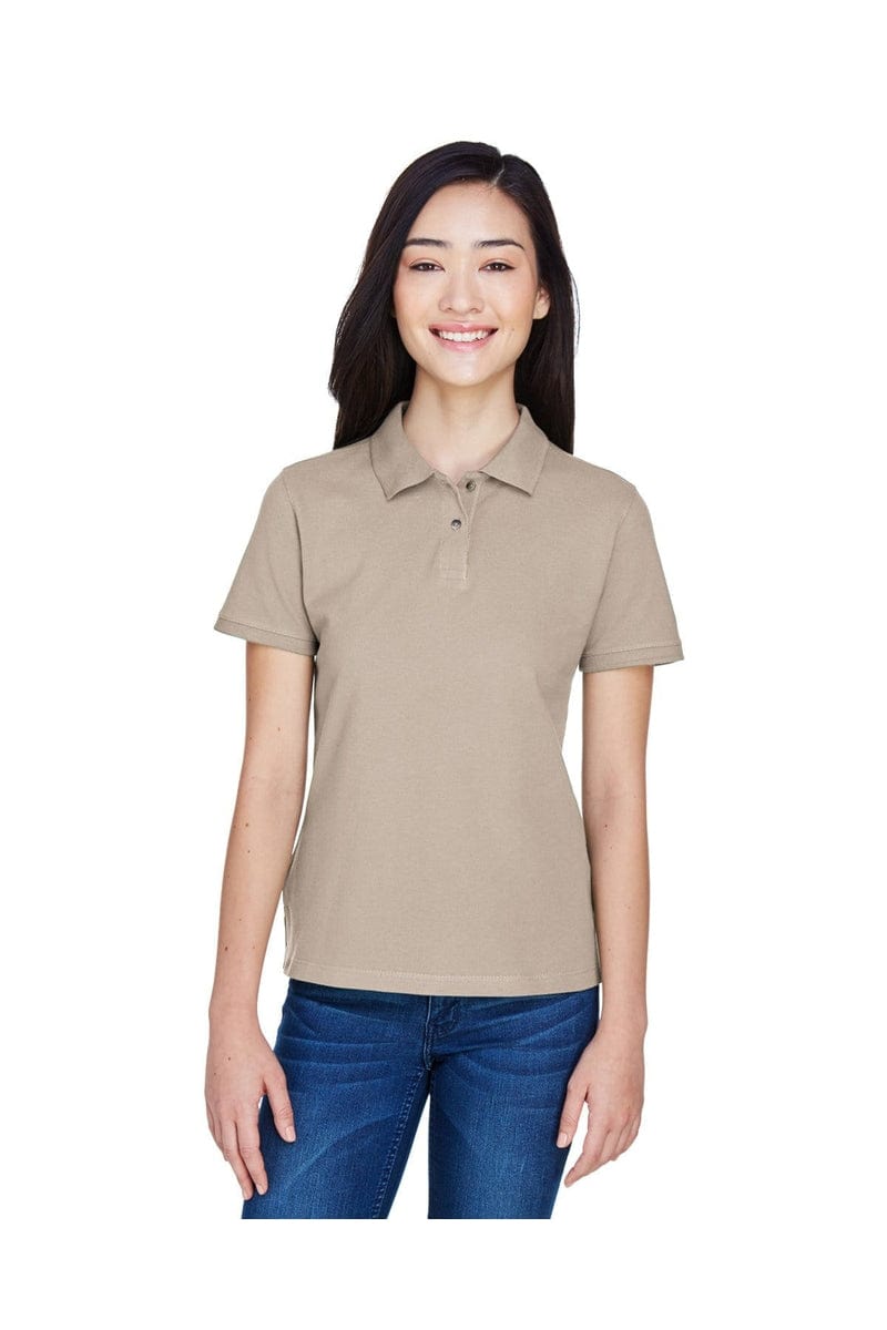 Harriton Polos/Knits XS / Stone Harriton M200W: Ladies' 6 oz. Ringspun Cotton Pique Short-Sleeve Polo
