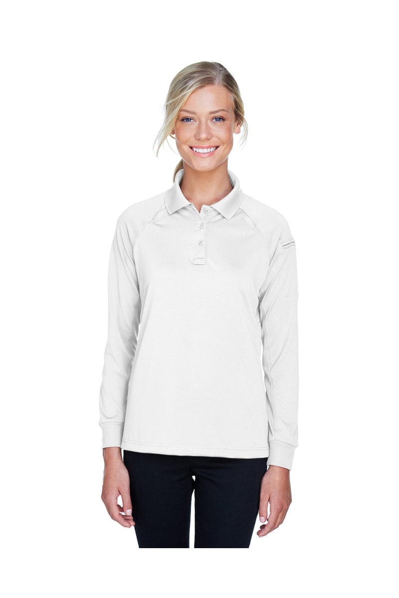 Harriton Polos/Knits XS / White Harriton M211LW: Ladies' Tactical Long-Sleeve Performance Polo