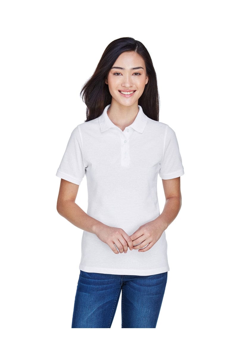 Harriton Polos/Knits XS / White Harriton M265W: Ladies' 5.6 oz. Easy Blend(tm) Polo
