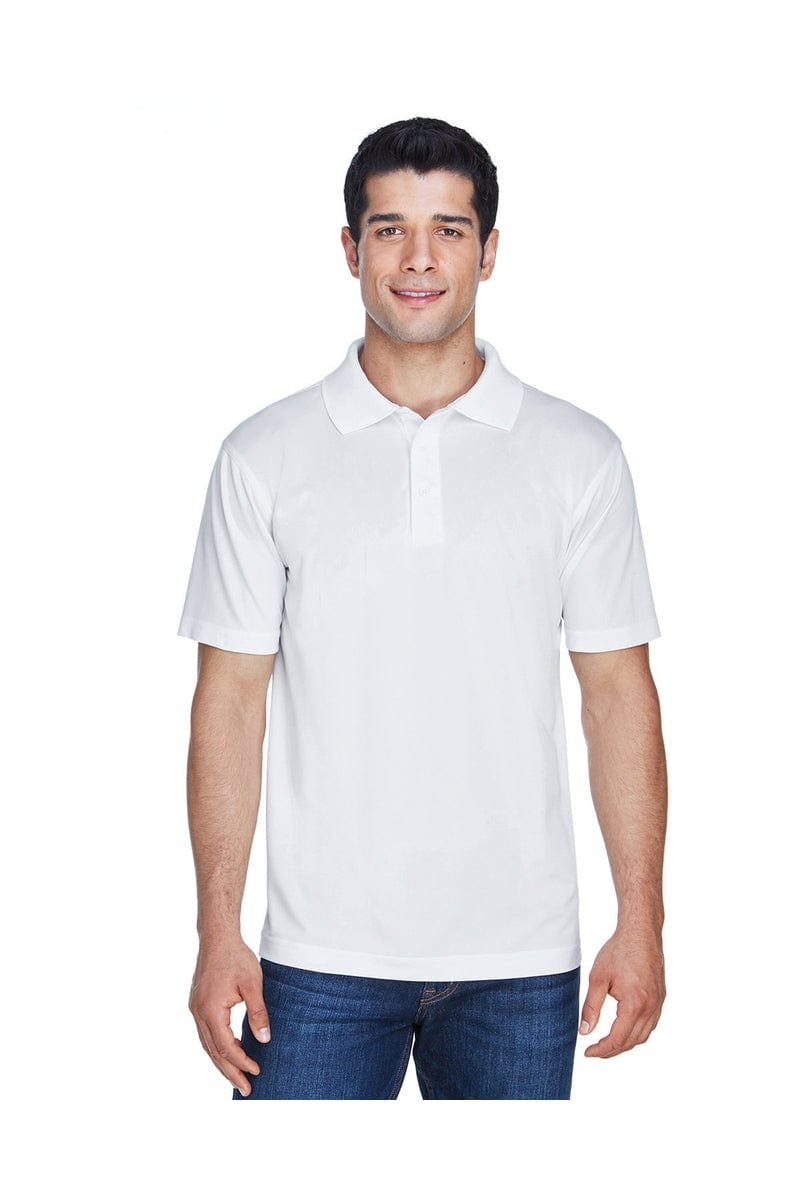 Harriton Polos/Knits XS / White Harriton M315: Men's Polytech Polo