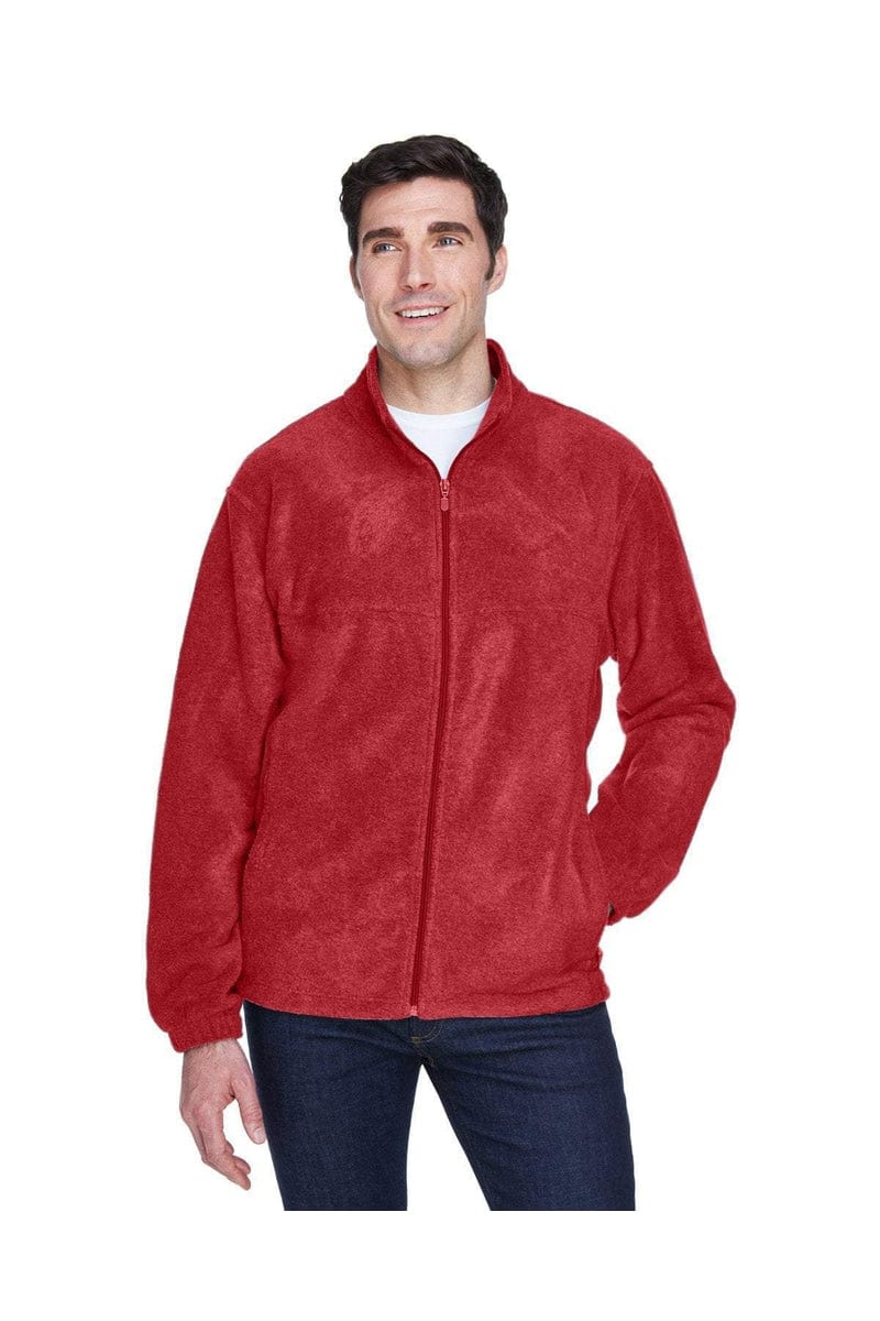 Harriton Sweatshirts/Fleece XS / Red Harriton M990: Men's 8 oz. Full-Zip Fleece