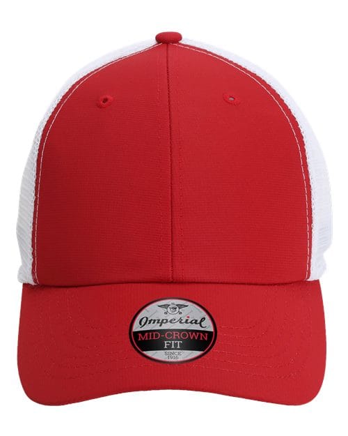 Imperial X210SM-The Original Sport Mesh Cap in Cardinal/ White