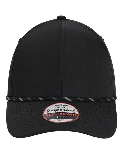 Imperial 11606 Adjustable / Black 6054-The Habanero Performance Rope Cap