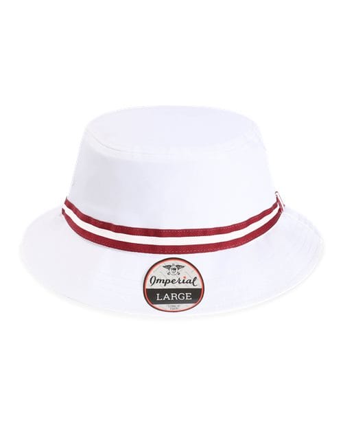 Imperial 12204 One Size / White/ Maroon 1371P-The Oxford Performance Bucket Hat