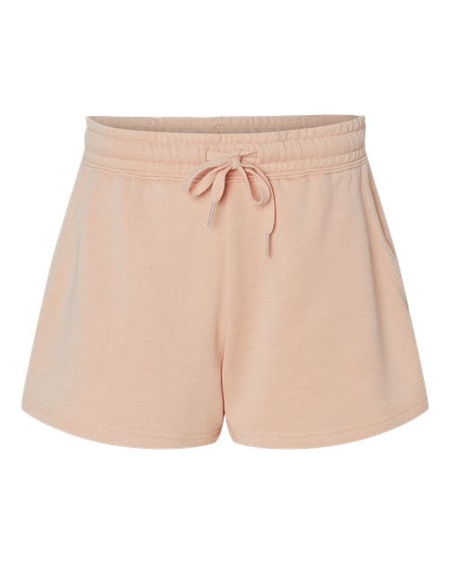 Independent Trading Co. PRM20SRT-Women’s Lightweight California Wave Wash Fleece Shorts in Blush