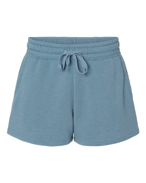 Independent Trading Co. PRM20SRT-Women’s Lightweight California Wave Wash Fleece Shorts in Misty Blue