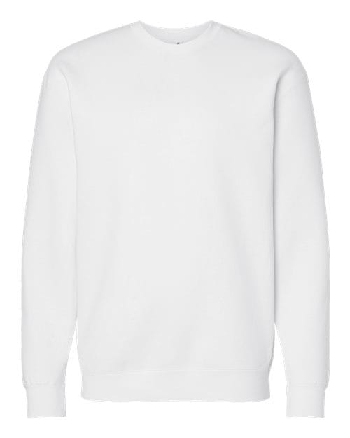 Independent Trading Co. 11977 S / White IND3000-Unisex Heavyweight Crewneck Sweatshirt
