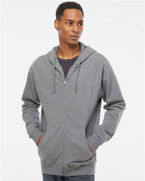 Independent Trading Co. 1829 S / Gunmetal Heather SS4500Z-Unisex Midweight Full-Zip Hooded Sweatshirt