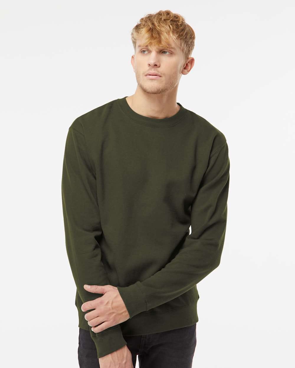 Independent Trading Co. 2771 S / Army Independent Trading Co. SS3000 Unisex Midweight Crewneck Sweatshirt