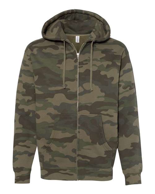 Independent Trading Co. 360 S / Forest Camo IND4000Z-Unisex Heavyweight Full-Zip Hooded Sweatshirt