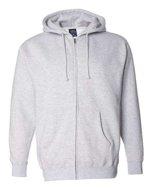 Independent Trading Co. 360 S / Grey Heather IND4000Z-Unisex Heavyweight Full-Zip Hooded Sweatshirt