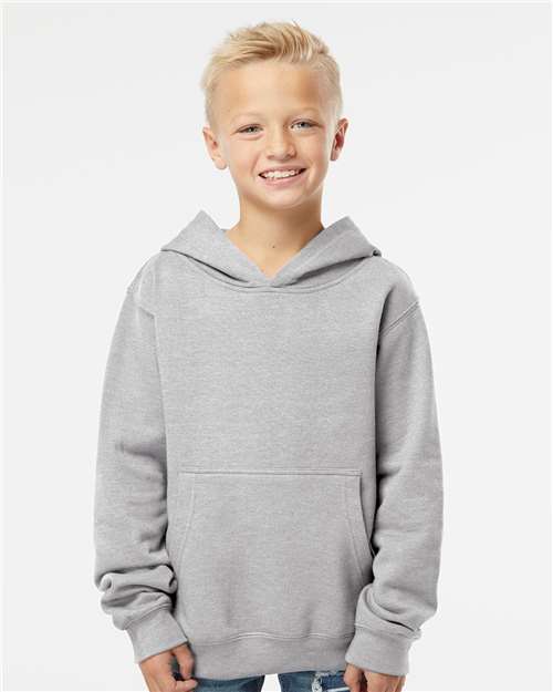 Independent Trading Co. 3692 S / Grey Heather SS4001Y-Youth Midweight Hooded Sweatshirt