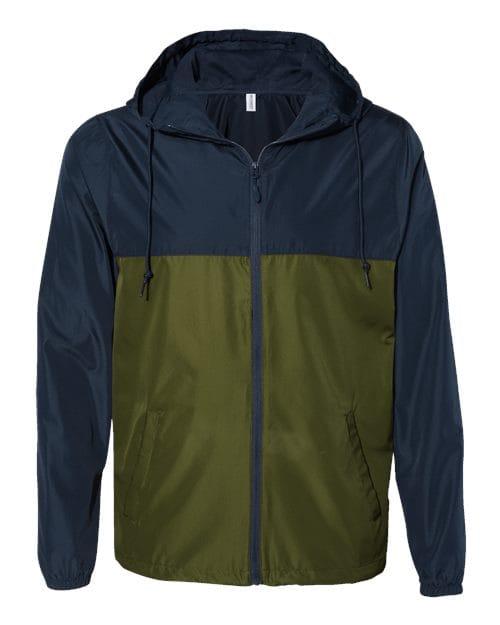 Independent Trading Co. 5996 S / Classic Navy/ Army EXP54LWZ: Lightweight Windbreaker Full-Zip Jacket