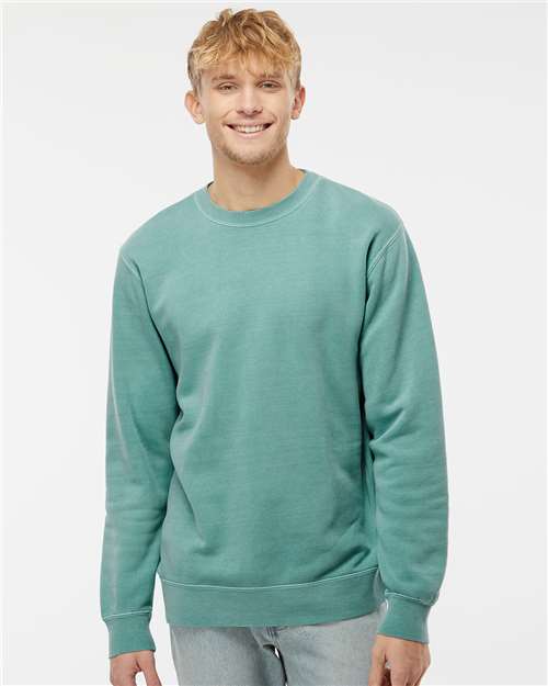 Independent Trading Co. 6717 S / Pigment Mint PRM3500: Unisex Midweight Pigment-Dyed Crewneck Sweatshirt