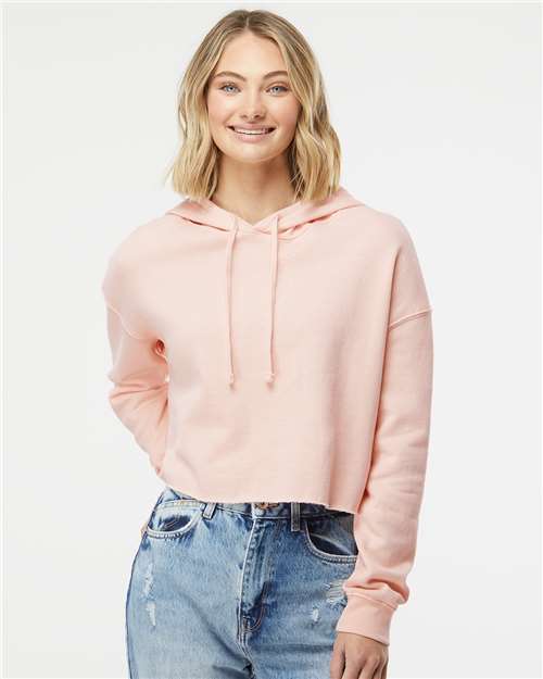 Independent Trading Co. 7788 XS / Blush AFX64CRP-Women’s Lightweight Crop Hooded Sweatshirt