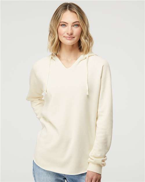 Independent Trading Co. 7789 PRM2500: Women’s Lightweight California Wave Wash Hooded Sweatshirt