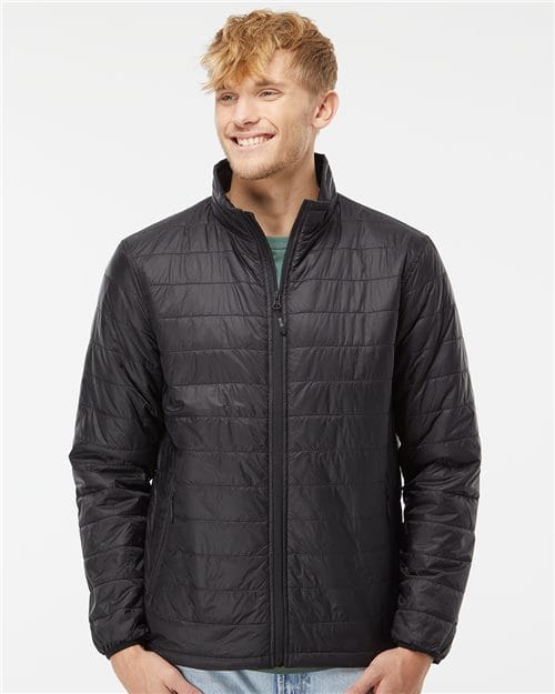 Independent Trading Co. 7790 S / Black EXP100PFZ: Men's Puffer Jacket