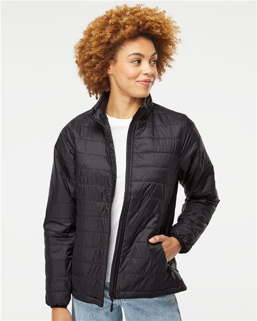 Independent Trading Co. 7792 S / Black EXP200PFZ: Women's Puffer Jacket
