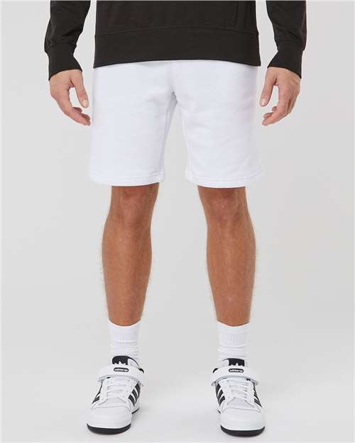 Independent Trading Co. 8608 XS / White IND20SRT: Men's Midweight Fleece Shorts