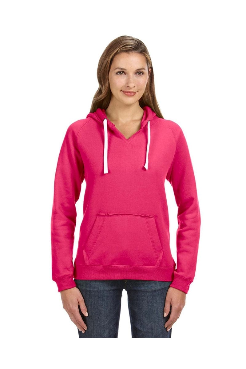 J America Sweatshirts/Fleece J America JA8836: Ladies' Sydney Brushed V-Neck Hood