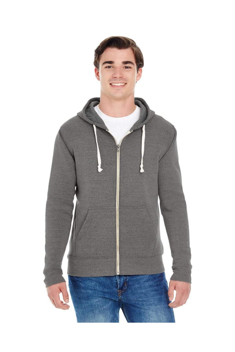 J America Sweatshirts/Fleece J America JA8872: Adult Triblend Full-Zip Fleece Hood