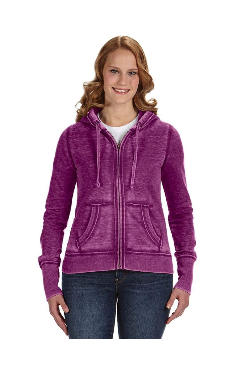 J America Sweatshirts/Fleece J America JA8913: Ladies' Zen Full-Zip Fleece Hood