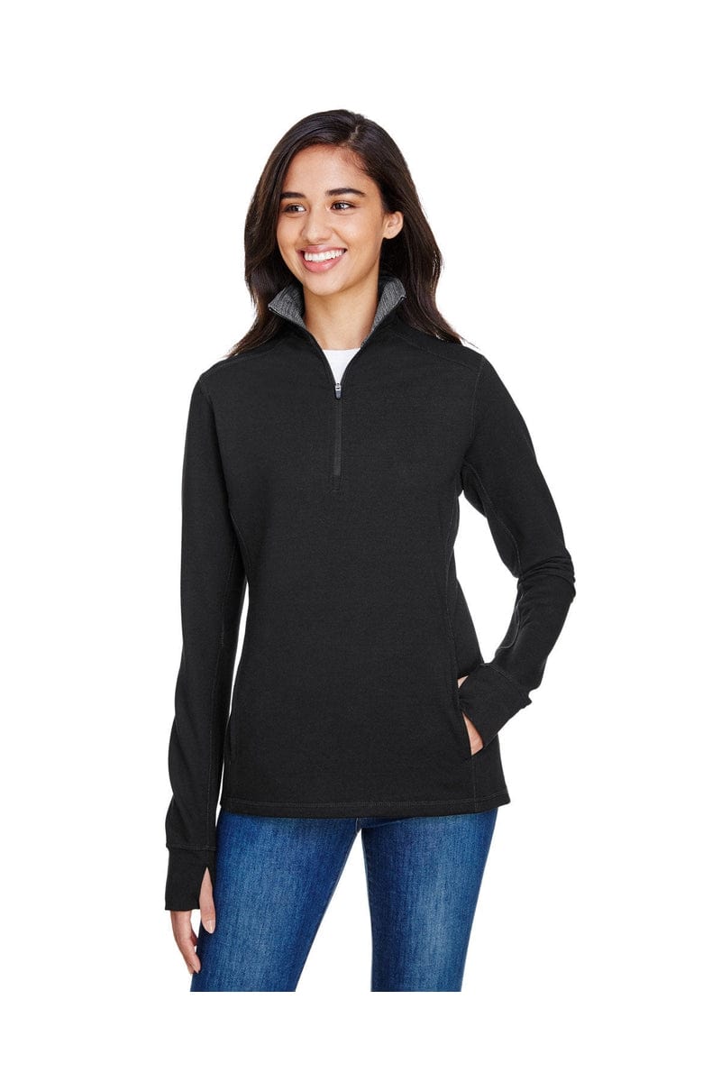 J America Sweatshirts/Fleece S / Black J America JA8433: Ladies' Omega Stretch Quarter-Zip