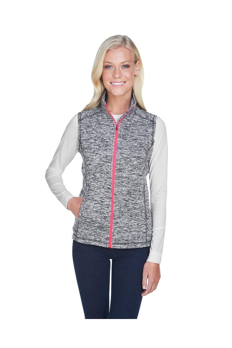 J America Sweatshirts/Fleece S / Char/ Fire Coral J America JA8625: Ladies' Lasic Cosmic Fleece Vest